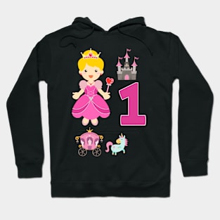 First Birthday Princess Castle Unicorn Carriage Hoodie